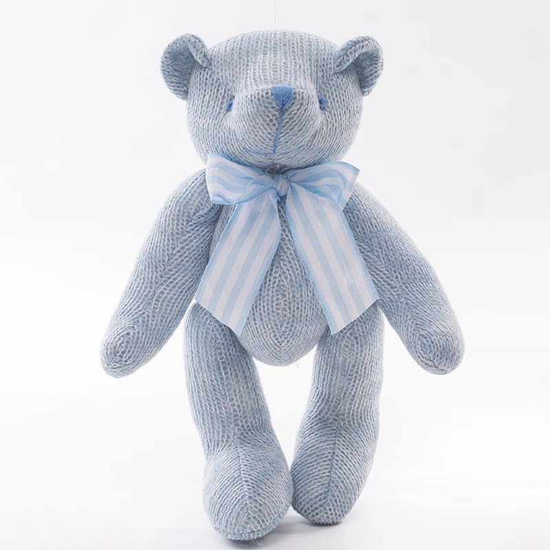 28cm Knitted Teddy Bear Toy Crochet Plush Animal Dolls Handmade Knitted Toys Baby Toys