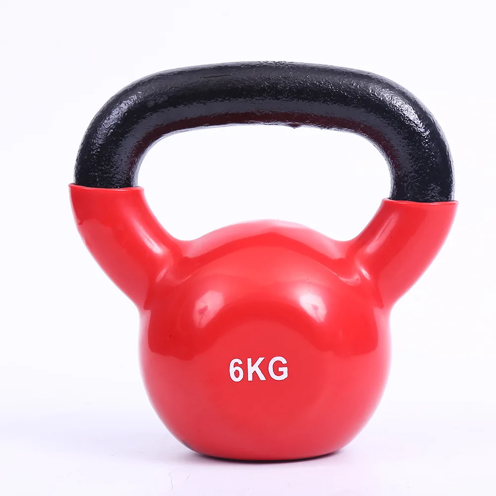 Custom logo factory price powder coated black cast iron kettlebell