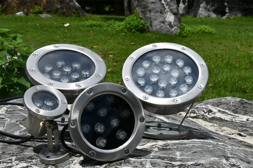 Stainless steel led underwater light ip68 submersible lamp landscape decorative fountain light