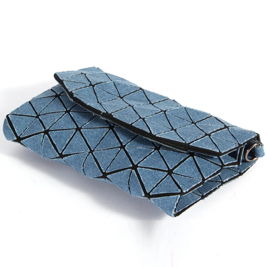 Geometric Denim Envelope Bag Denim Fabric Clutch Bag Cowboy Cloth Message Bag Jeans Fabric Wallets