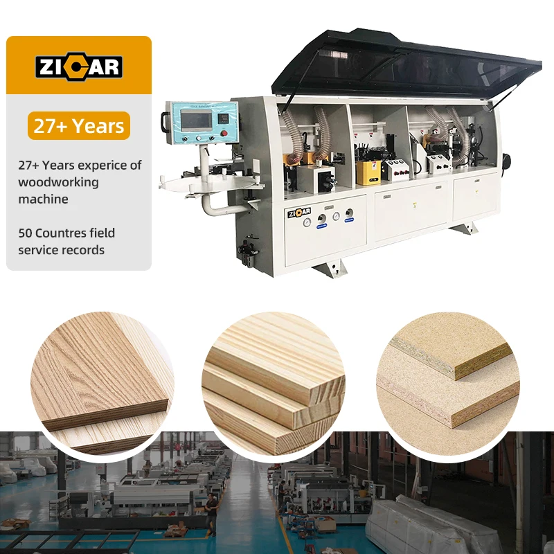 ZICAR full line production machine adhesive tape edgebander machine bandes de chant pvc et abs wood plywood edge banding machine