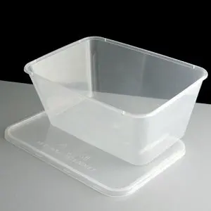 650ml Rectangle Microwave Food Containers Food Packing Storage Boxes & Bins Plastic Containers with Lids Package Box Transparent