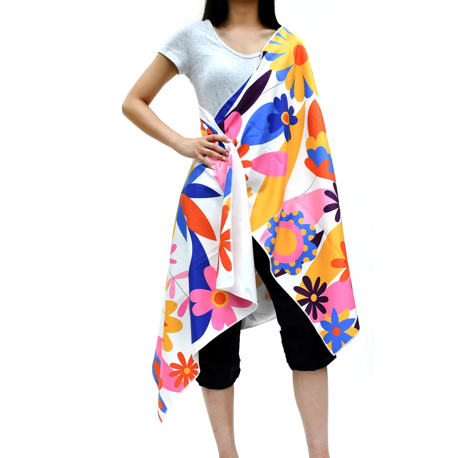 Eastsunshine  microfiber beach towel recycled plastic strip fast dry beach towel sand free  beach towel with logo custom print