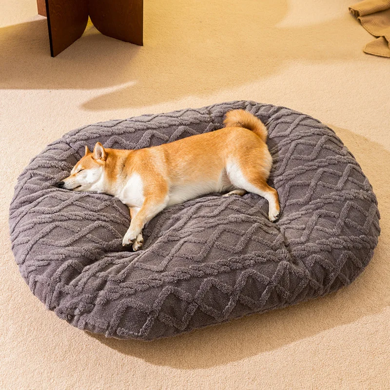 OEM Comfortable And Soft Rectangle Dog Bed Non-Slip PP Cotton Velvet Warmth Dog Sofa Bed Washable For Cat Dog Animals