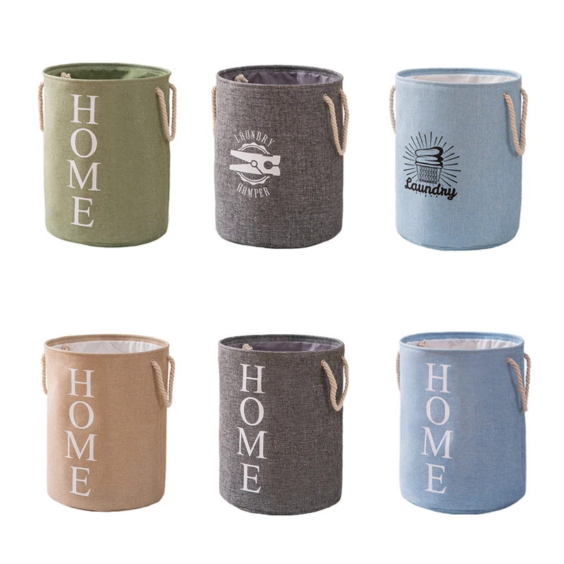 Fashion Style Cotton and Linen Folding Closet Organizer Clothes Luandry Baskets