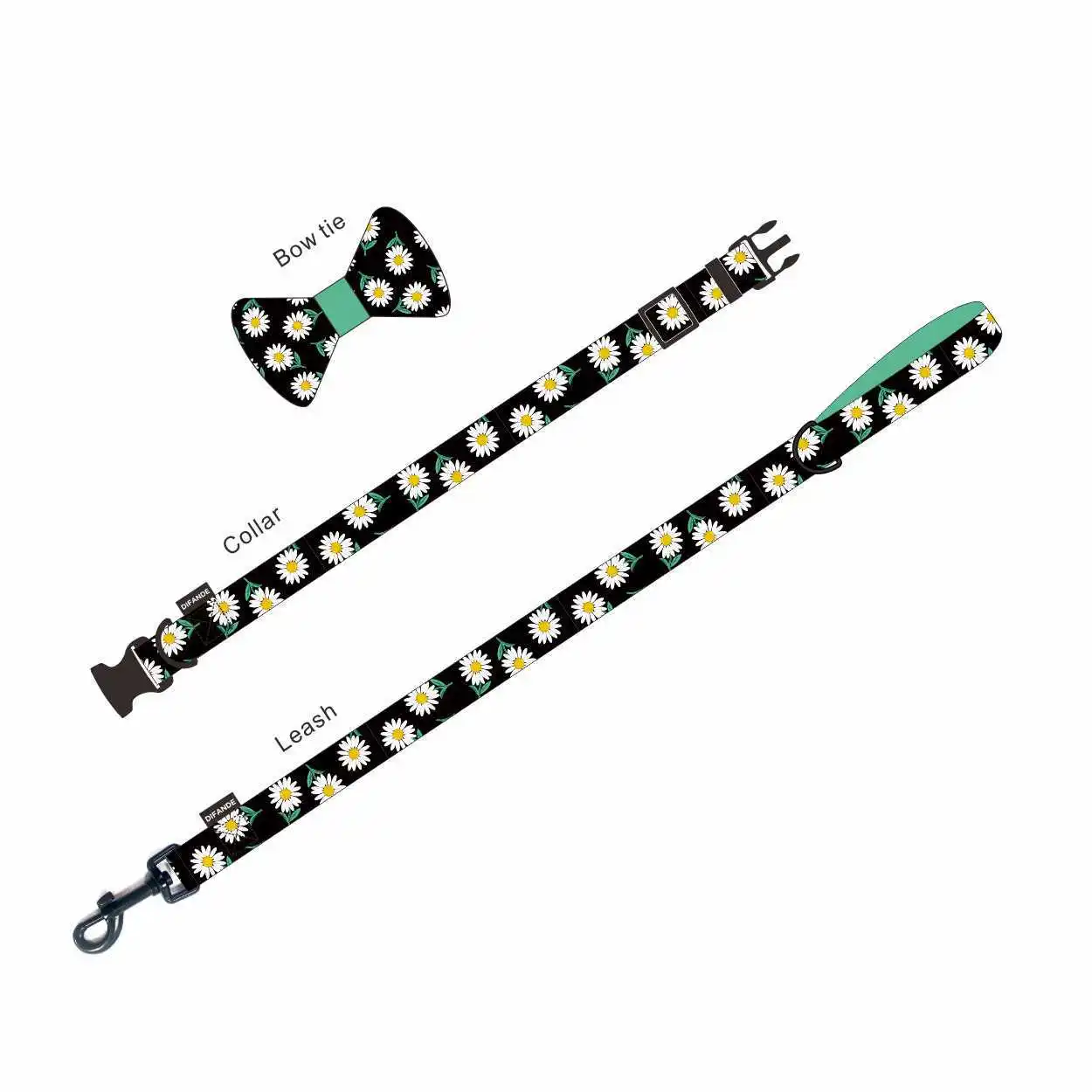 Amazon hot sale dog harness leash and collar and bandana set led dog harness