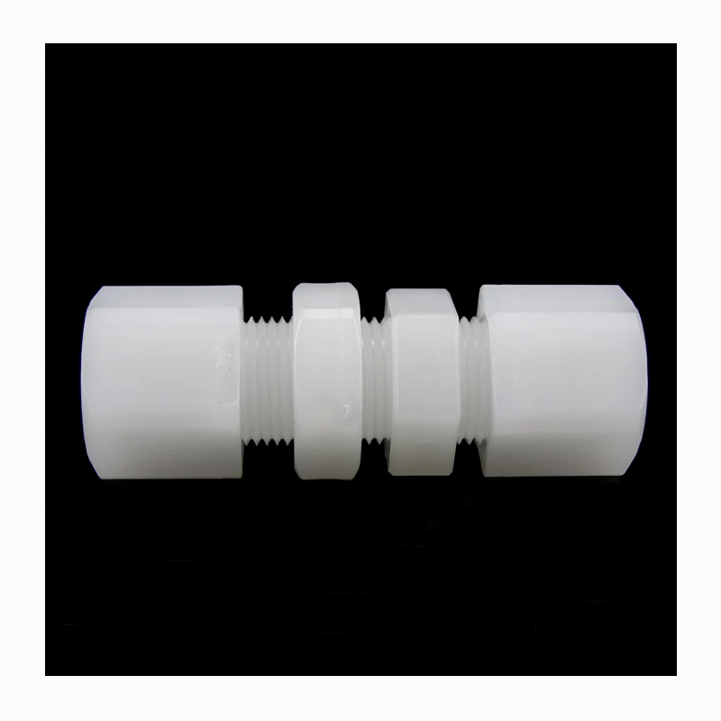 Metric Fractional PVDF Double Tube Fittings Hose Quick Couplings Bulkhead Fittings Acid Resistant and Corrosion Resistant