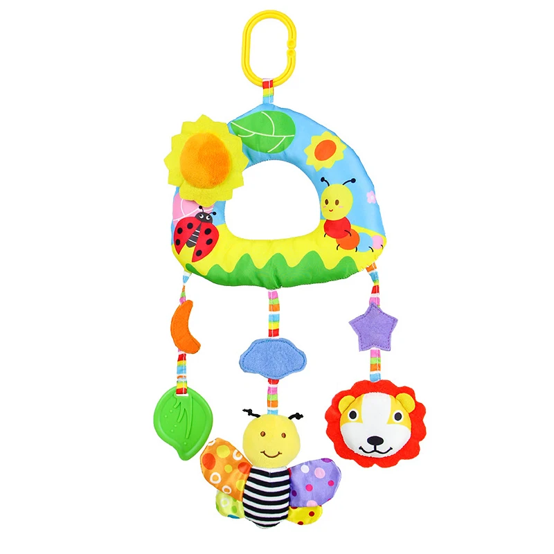 Baby Hanging Toys Car Seat Toys for Infants with BB Squeaker Soft Plush Baby Stroller Toys with C-Clip Ring