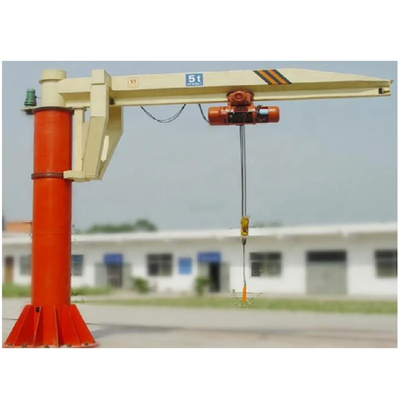 Base Mounted 3 tons 270 Degree Rotation Lift Jib Crane Boom Length 5m Lifting Height 3m