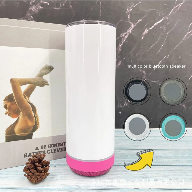 Factory Direct 20 oz Sublimation Glasses Straight Tumbler Cup Smart Water Bottles Wireless Speaker Music Tumbler
