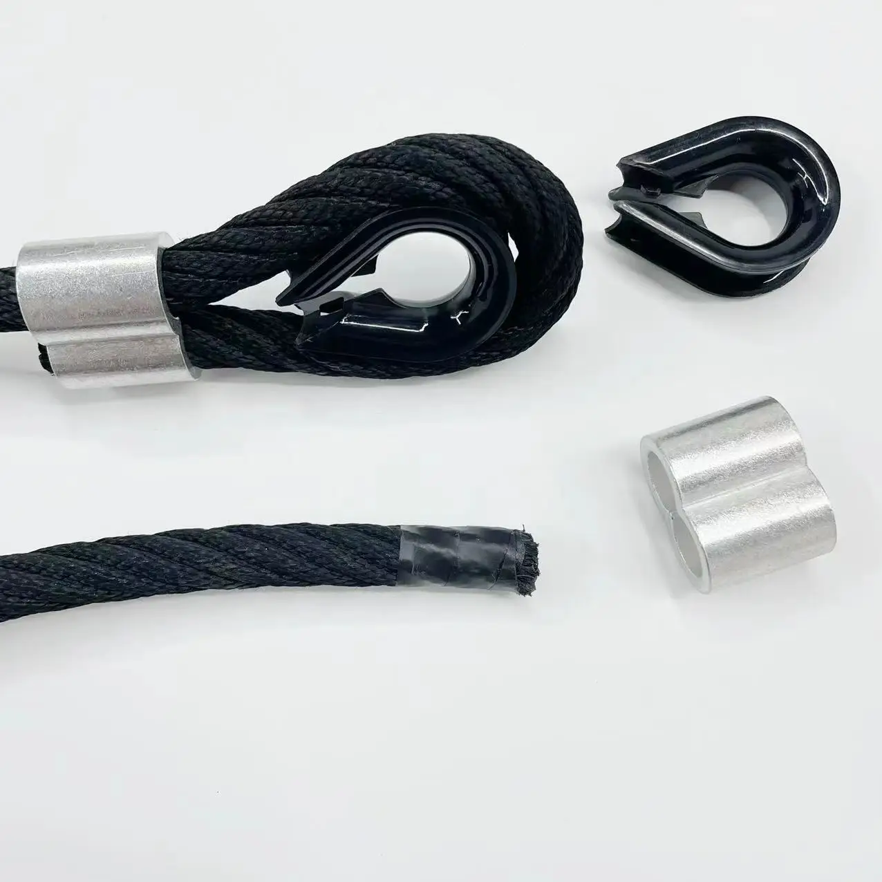 16mm 6strands PET PA PP covered braid steel wire core  combination rope for amusement park