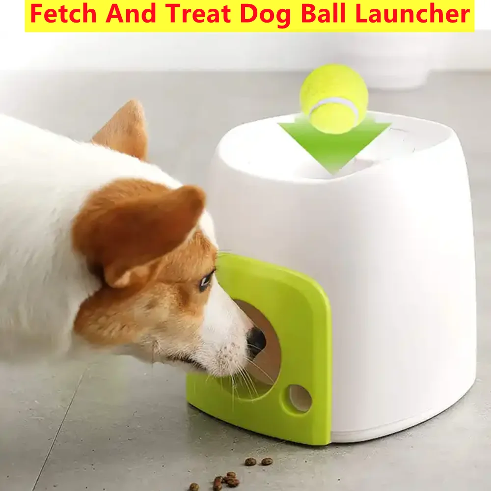 Hot Selling Interactive Dog Pet Toys Balls Throwing Launcher Pet Ball Launcher Thrower With Treat Dispenser - 3 Tennis Balls