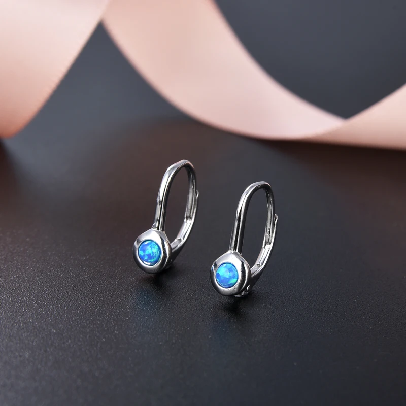 Minimalistic Artificial Gemstone Jewellery 925 Sterling Silver Exotic Earrings