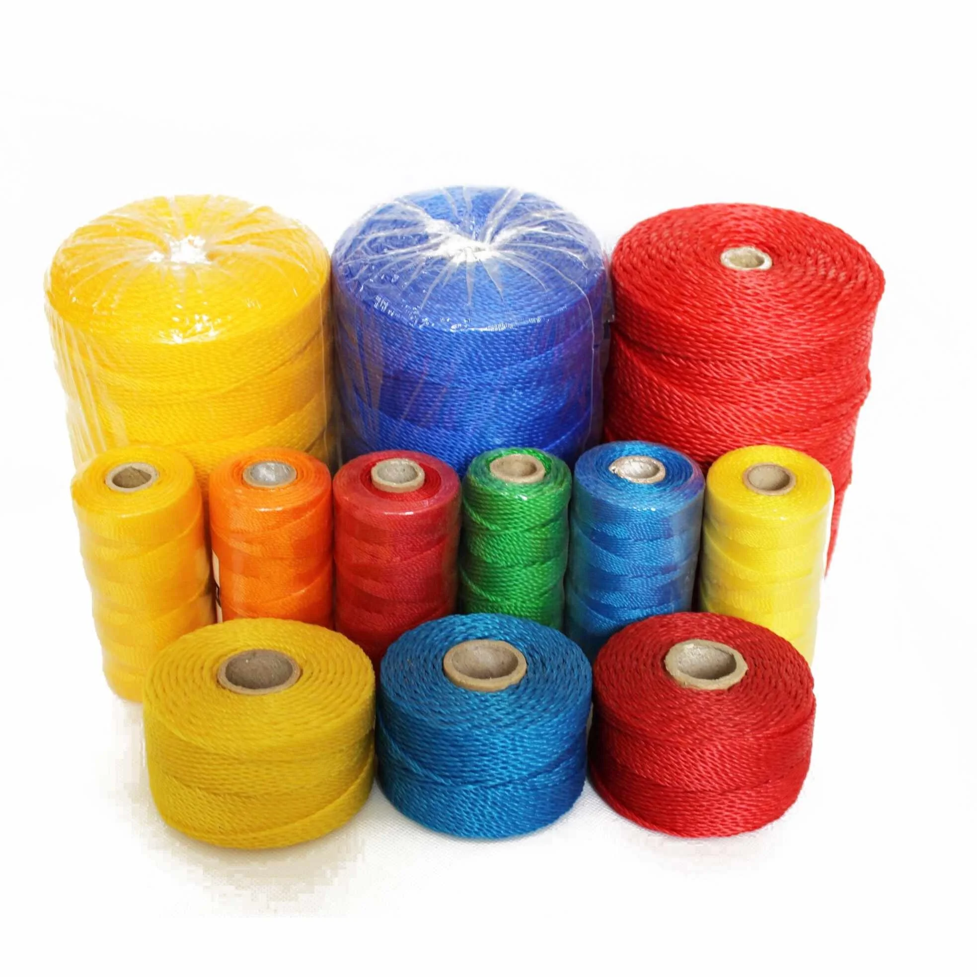Hot sale 3 strands twisted high quality 380D/45ply 380d/30ply 380D/39PLY  pe fishing twine for hand fishing net trawl