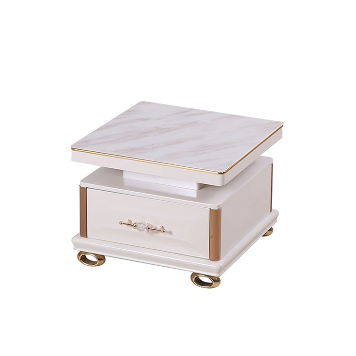 Хороший белый глянцевый квадратный закаленное стекло журнальные столы мебель современный глянцевый белый журнальный столик и конец