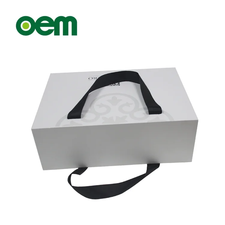 2023 white best diy foldable magnetic lid closure cardboard gift rigid clothing box with handle