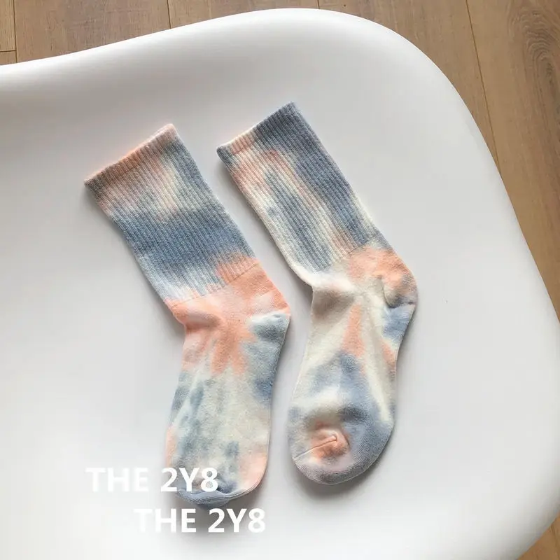 Hip Hop Skateboard Popular Vivid Color Tie Dye Sports Socks Skateboard Color Halo dyed Tube socks