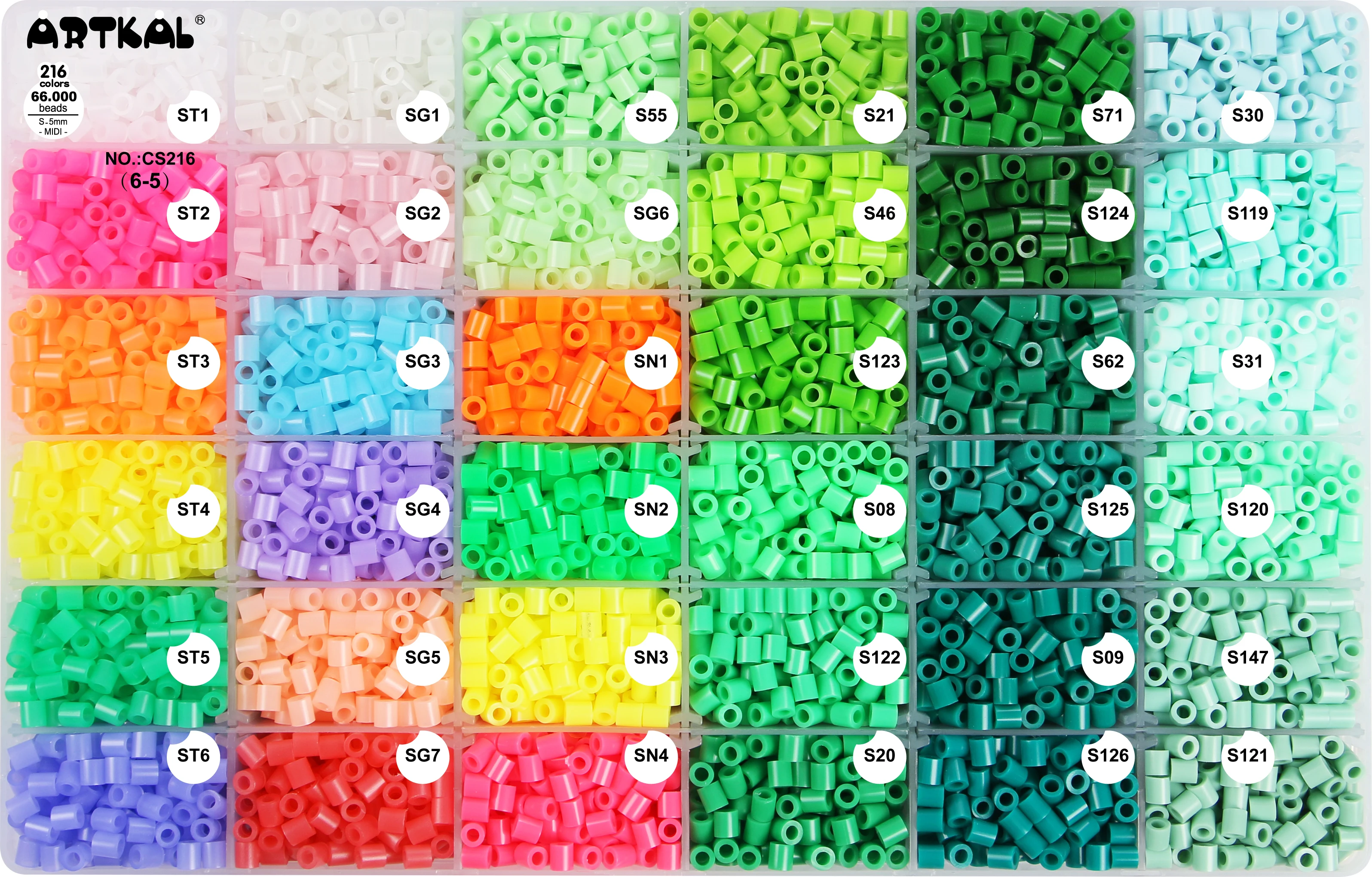 Full Color Box Package 216 Color Box Set Iron Beads Set Plastic Perler Beads Artkal Fuse Beads CS216