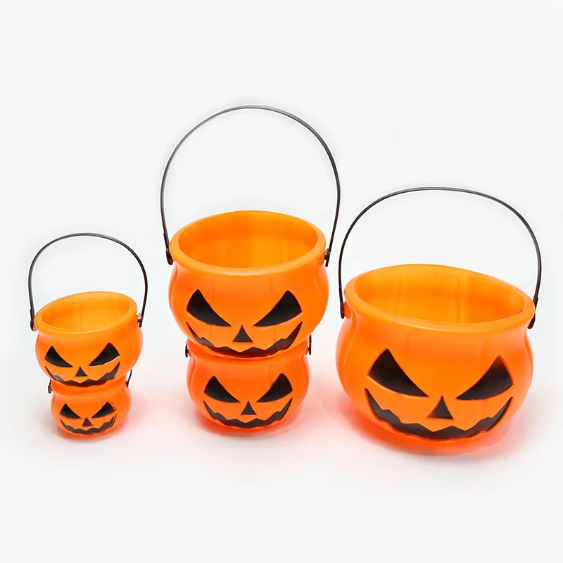 Factory wholesale plastic halloween pumpkin buckets halloween kids candy pumpkin bucket