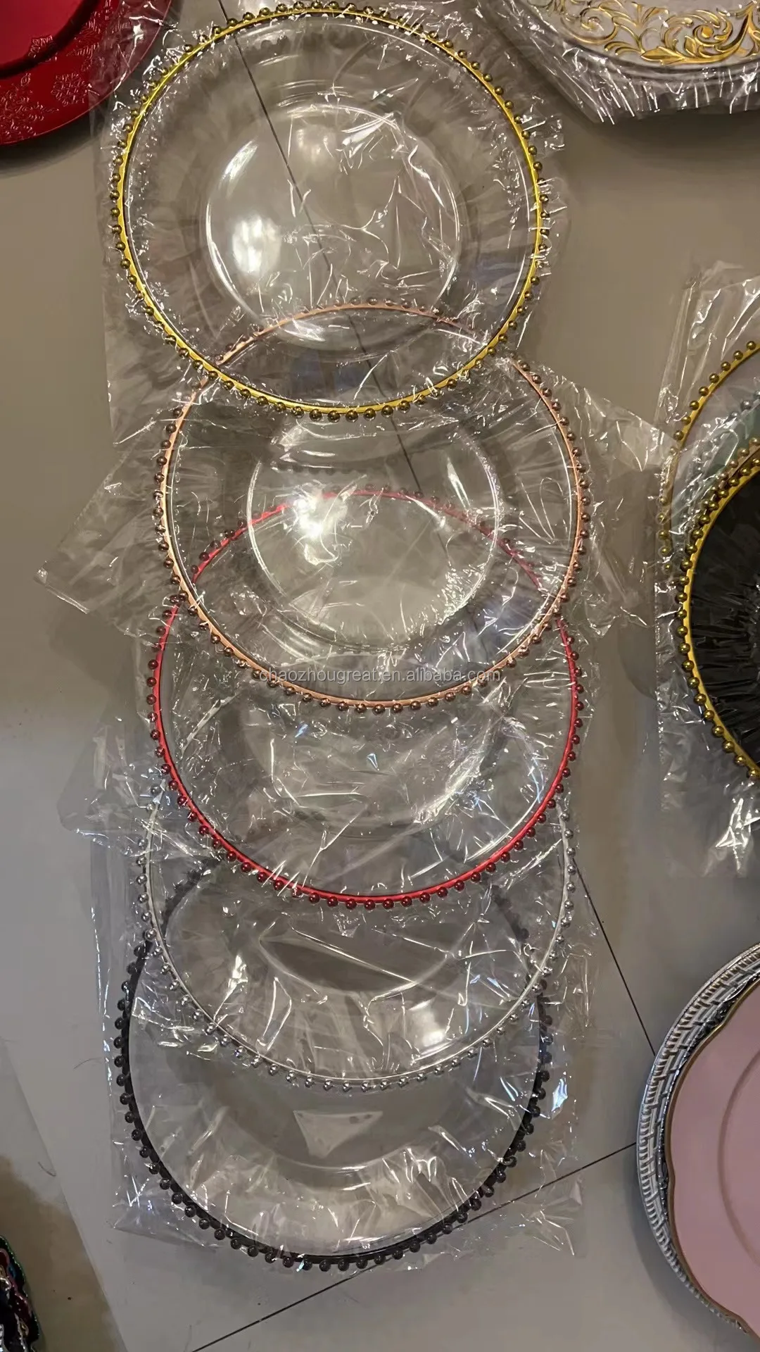 wedding Charger Plates Plastic clear for Dinner Wedding Elegant Decoration Acrylic Under Plate