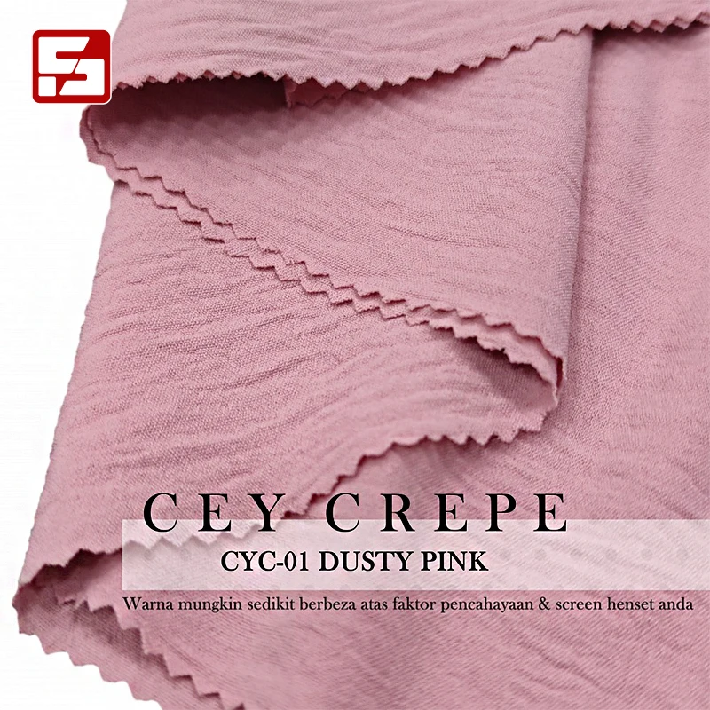 CEY ironless 100% polyester fabric woven cey crepe fabric materials for dress making