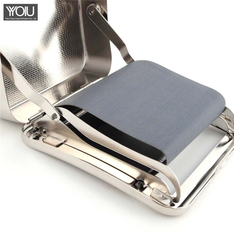 
TOBACCO stainless steel manual cigarette maker 78mm silver square pattern metal cigarette case 