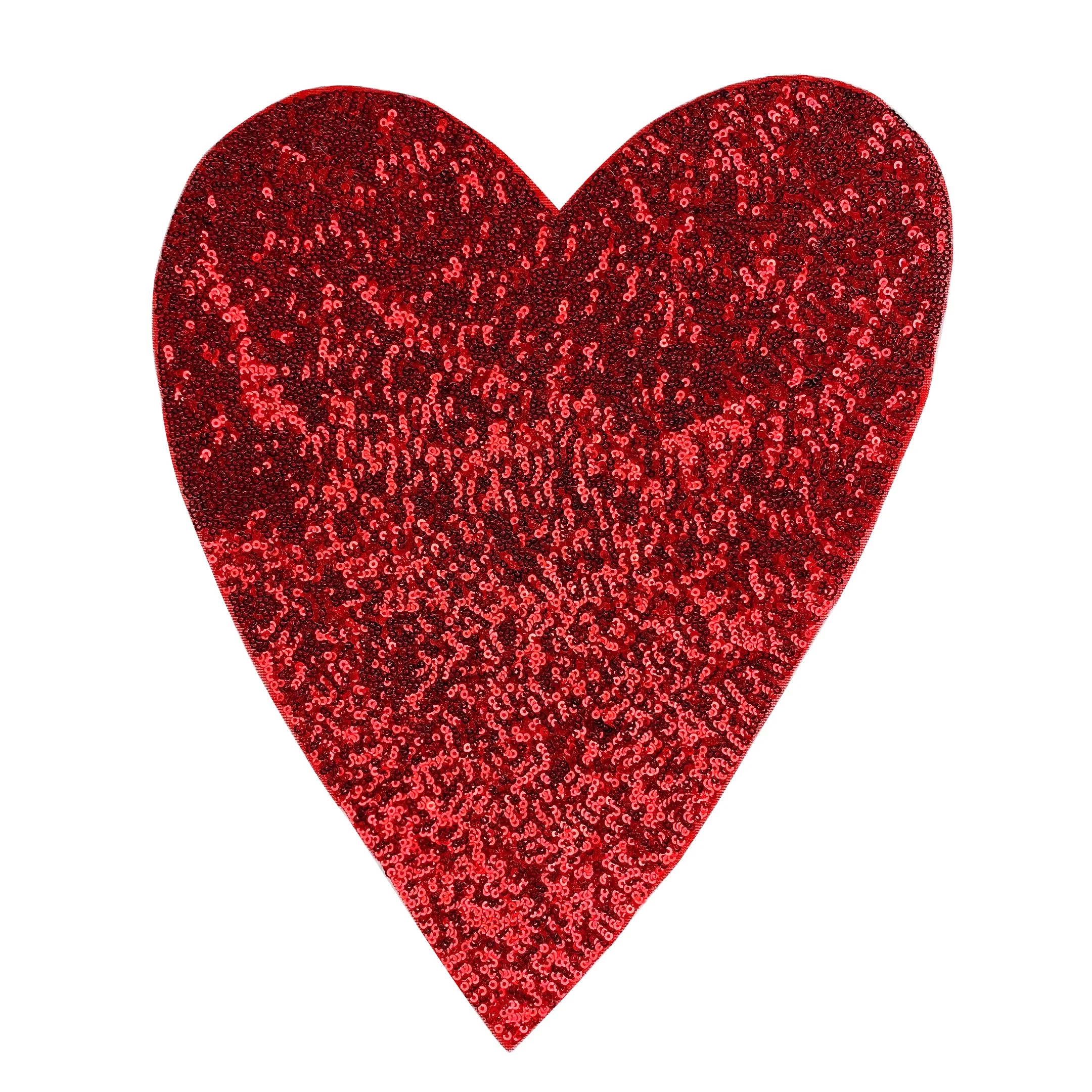Оптовая продажа, дизайнерские большие аппликации на день святого валентина, большие блестки в форме сердца, патчи для одежды