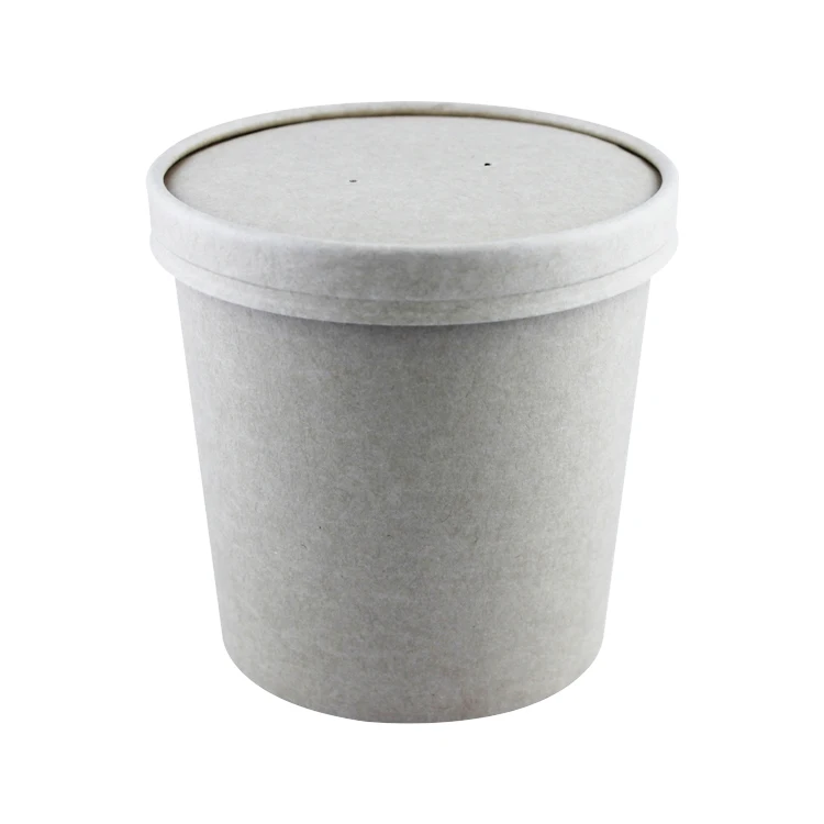
Factory Price Disposable Round Kraft Paper Soup Cup For Party Supplies 