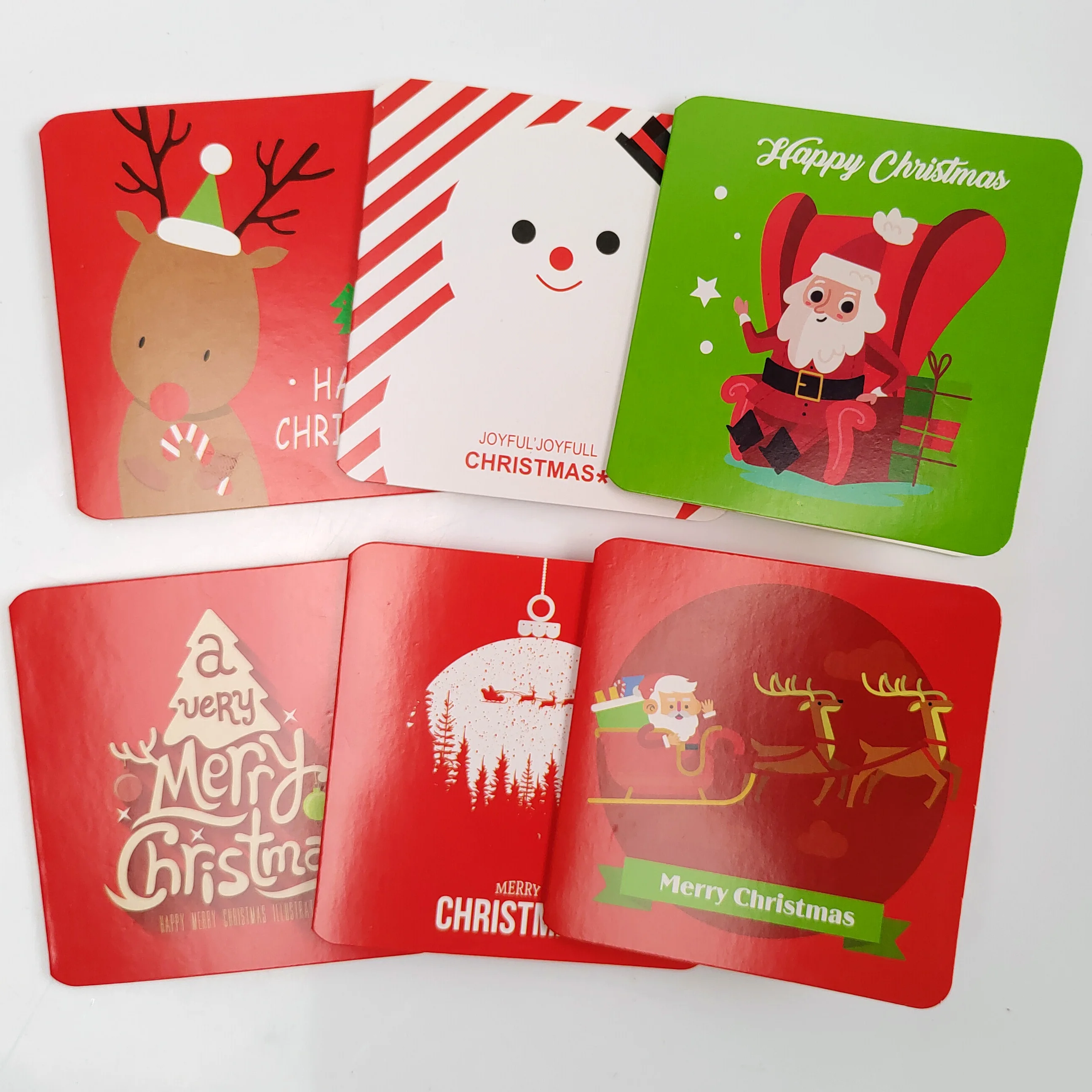 New Style Custom Merry Christmas Festive Cartoon Animal Snowman Mini Greeting Card With Envelope