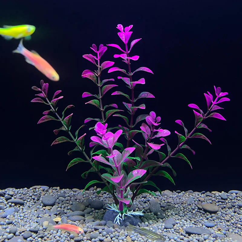 Custom Plantas de acuario Artificial  Plastic Artificial Aquarium Plants  Simulated Water Grass Artificial Bonsai for fish tank