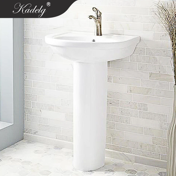 European Bathroom Two piece Ceramic Sink with Pedestal