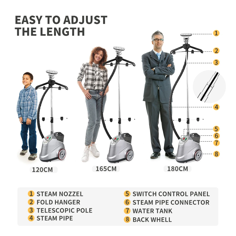 Wholesale New Design Q7 2200w Pure Copper Boiler Fast Heat-up and Powerful garment steamer for clothes shop electric steam iron