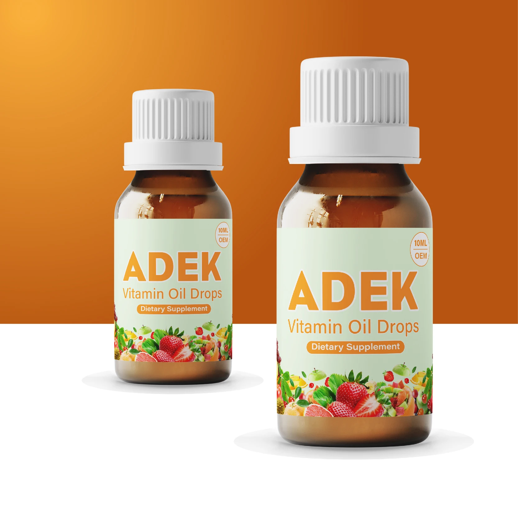 OEM/ODM витаминные капли бутылки с витамином a d e k веганские несколько витаминов adek