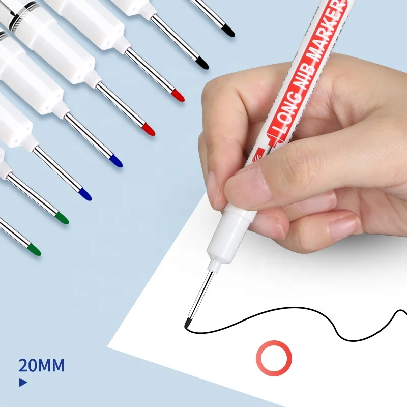 Wholesale Deep Hole Long Nib Head Markers For Metal Perforating Pen Waterproof Bathroom Woodworking Decoration Multi-Purpose