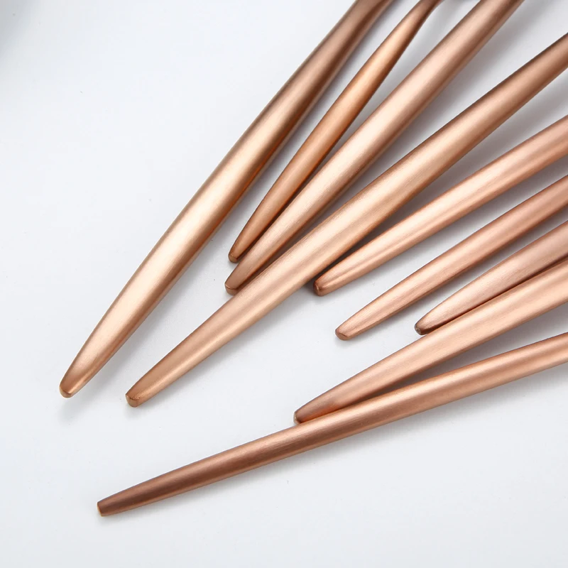 Hot selling Titanium 18/10 Stainless steel  Matte Rose Gold Cutlery Set for wedding party