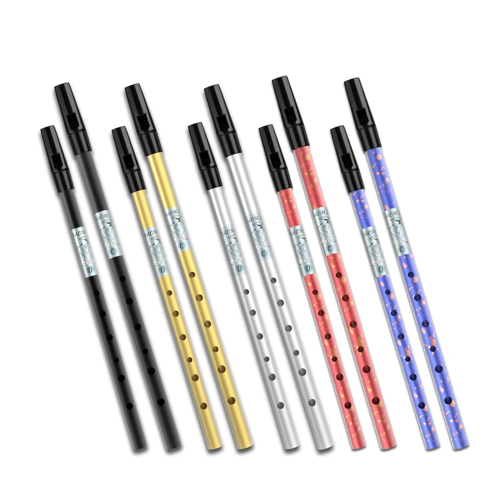 NAOMI Professional Irish Whistle C D Key Aluminum Alloy Penny Whistle 6 Holes Tin Whistle Flute Irish