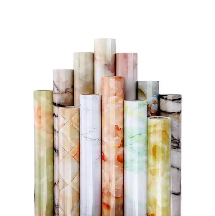 Marble wallpaper self-adhesive wall wardrobe cabinet furniture refreshing stovetop table waterproof kitchen oil oil sticker