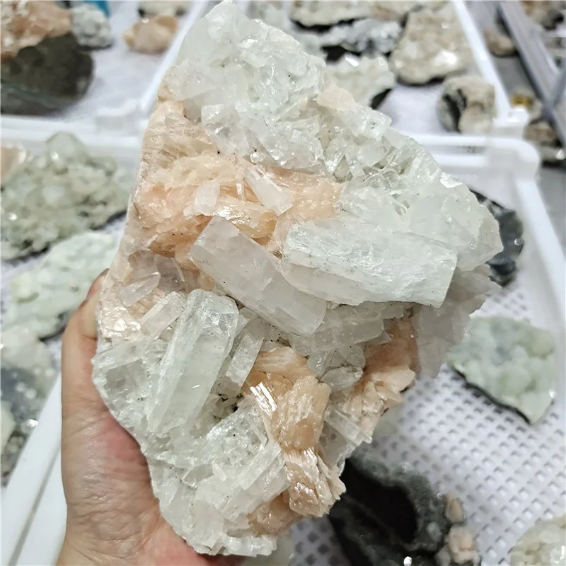 High quality Raw Rough Apophyllite Crystal Cluster Natural Mineral Zeolite Quartz Stone Specimen Wholesale Price