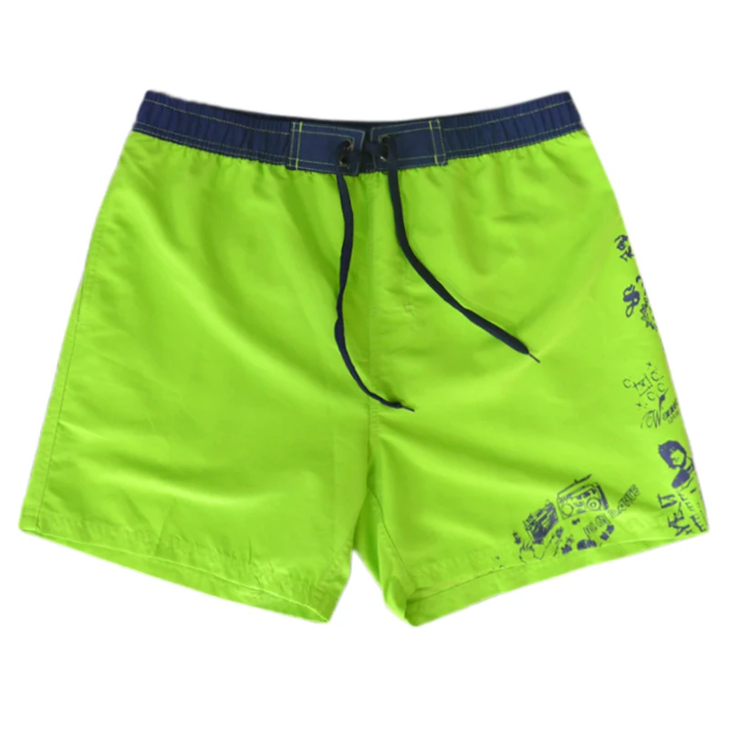Men Solid Green Swim Shorts Wholesale Customize Boardshorts Design Style
