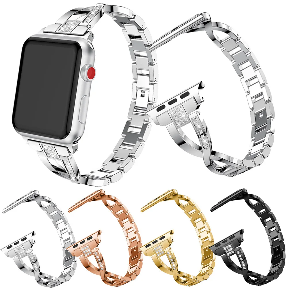 Luxury Watch Strap Metal Band Chain  Bracelet Watch Band For iwatch