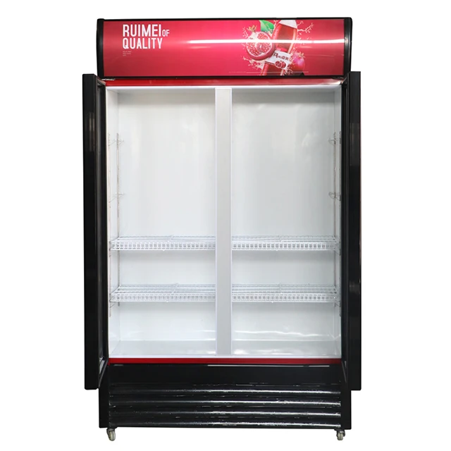 Supermarket Beer Bottle Cooler Showcase Display 2 Glass Door Fridges Refrigerators Refrigerador Frigo
