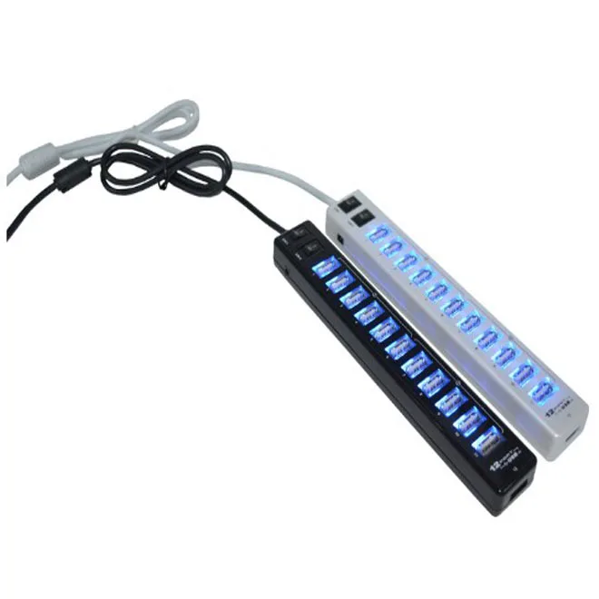 Для детей возрастом от 12-портовый концентратор USB док-станция USB splitter модуля, компьютер может быть подключен к внешнему источнику питания, одна точка двенадцать концентратор