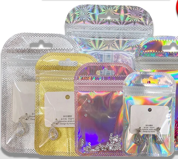 Colorful Mini  Pvc Plastic Holographic Laser Band Custom Holographic Bags With Logo Clear