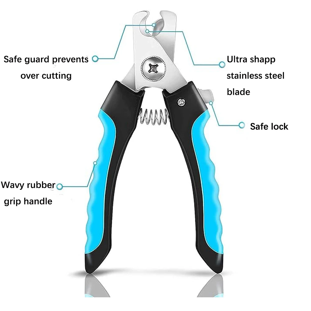 Professional Dog Stainless Steel Sharp Nail Trimmer Upgrade Wide Open Pet Nail Clippers with Safe Lock