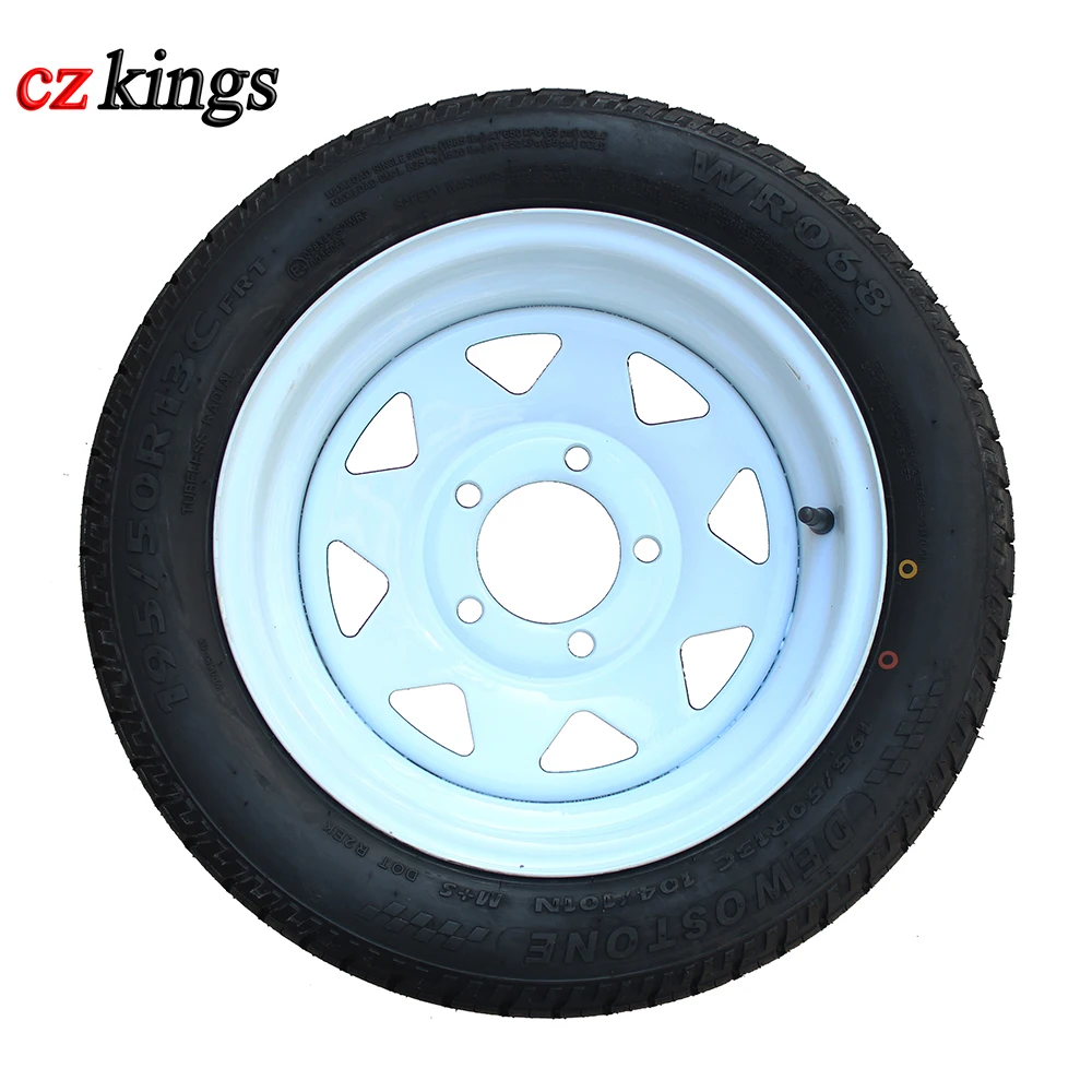 
factory supplier 195/50R13C trailer tire with white coated steel wheel 
