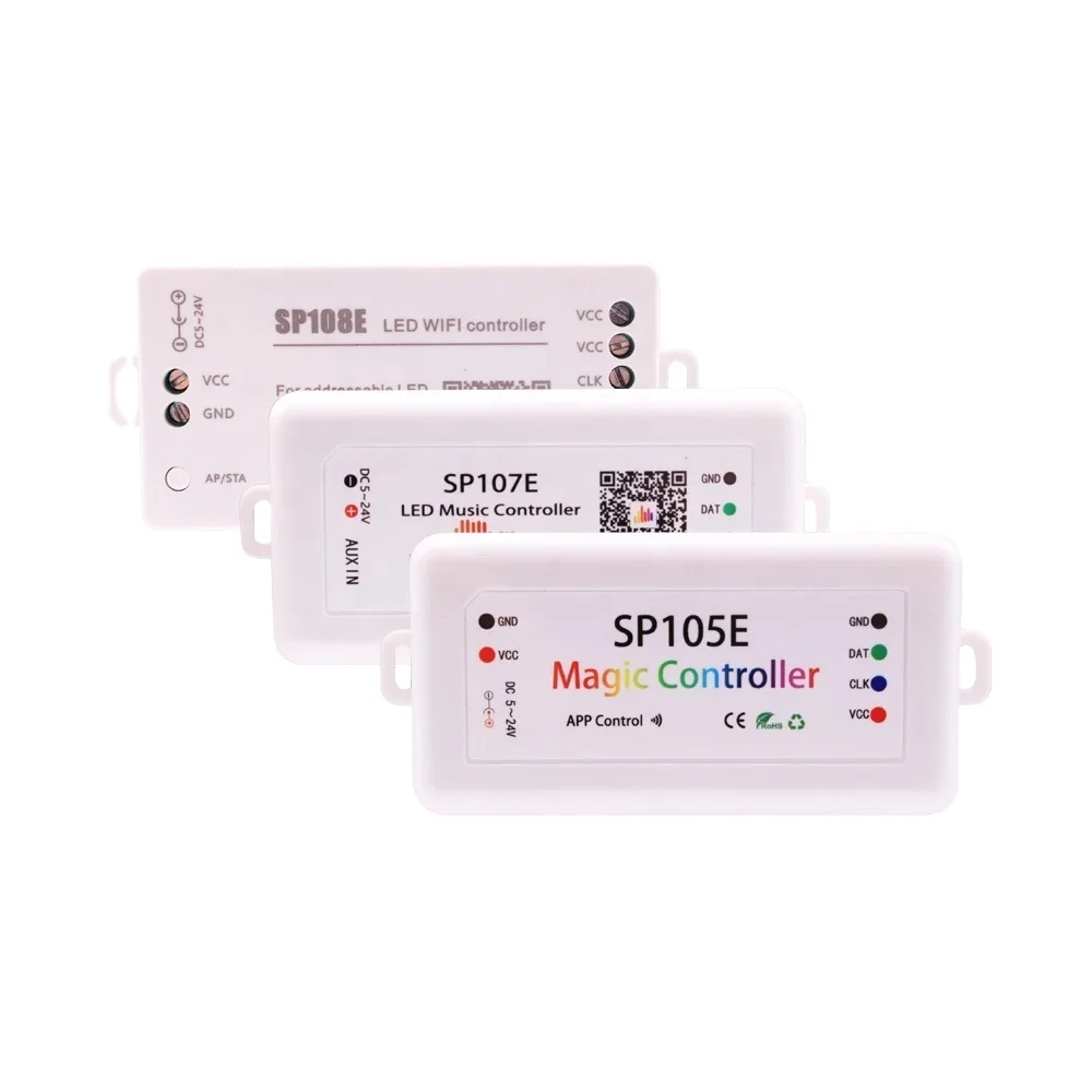 WS2812B Blue tooth WiFi Controller SP105E SP107E SP108E S110E SP601E WS2811 SK6812 Digital RGB Led Strip Controller