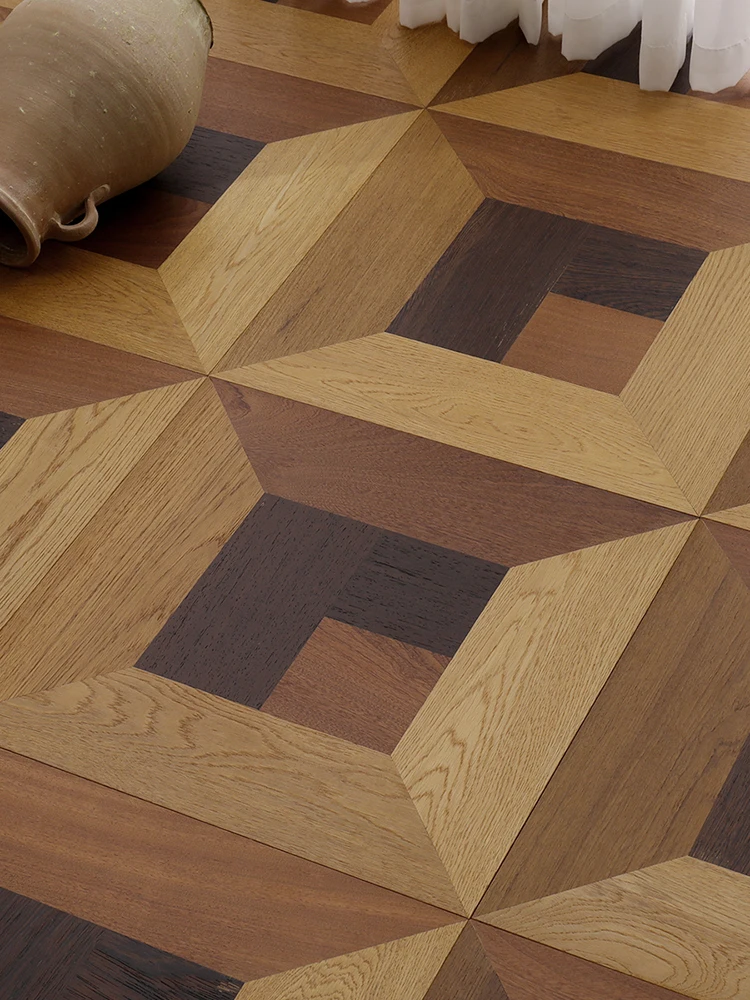 Multi layer solid wood mosaic flooring Chicken wing wood environmentally friendly and natural home decoration