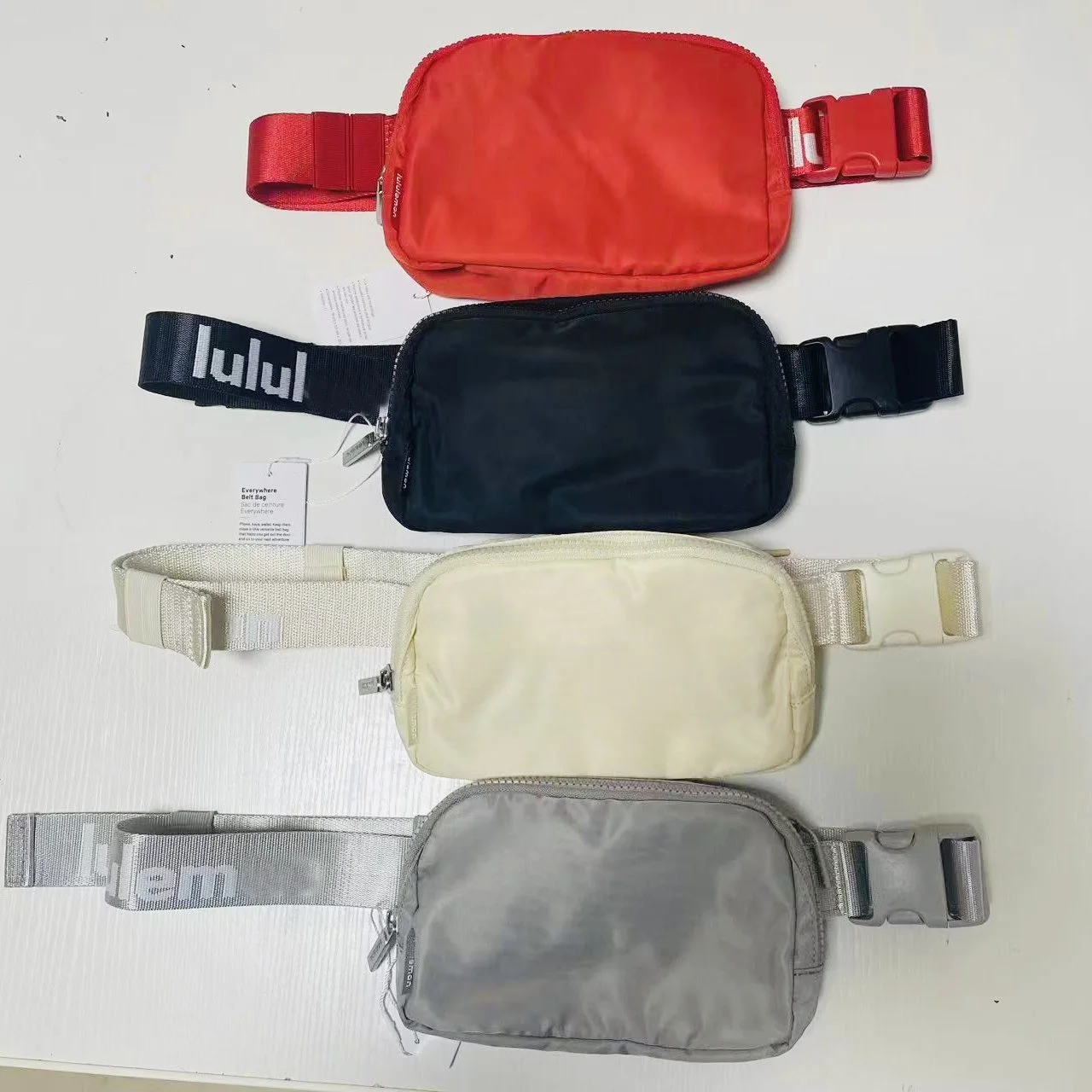 Wholesale Lululemone Custom Unisex Sport Fanny Pack Nylon Waist Chest Belt Bag Zipper Crossbody Men Women Everywhere LULU