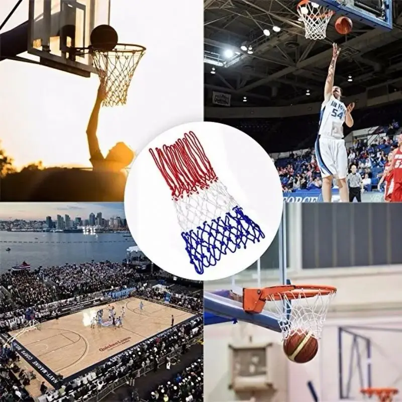 TY-1064D Basketball Net Red + White + Blue Three-Color Basketball Rack Net Power Basketball Rack Basket Basket Net
