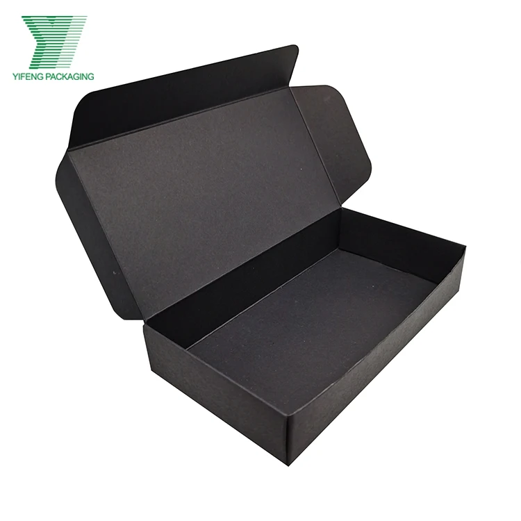 Cheap Chocolate Truffle Boxes Black Kraft Paper Food Products Package Shipping Folding Box with Black Hot-Stamping Logo